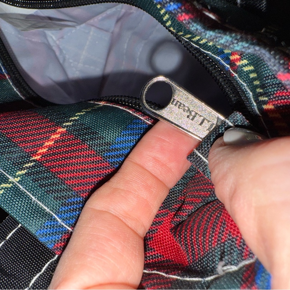 L.L. Bean Mini Small Everyday Plaid Nylon Tote - Picture 5 of 5